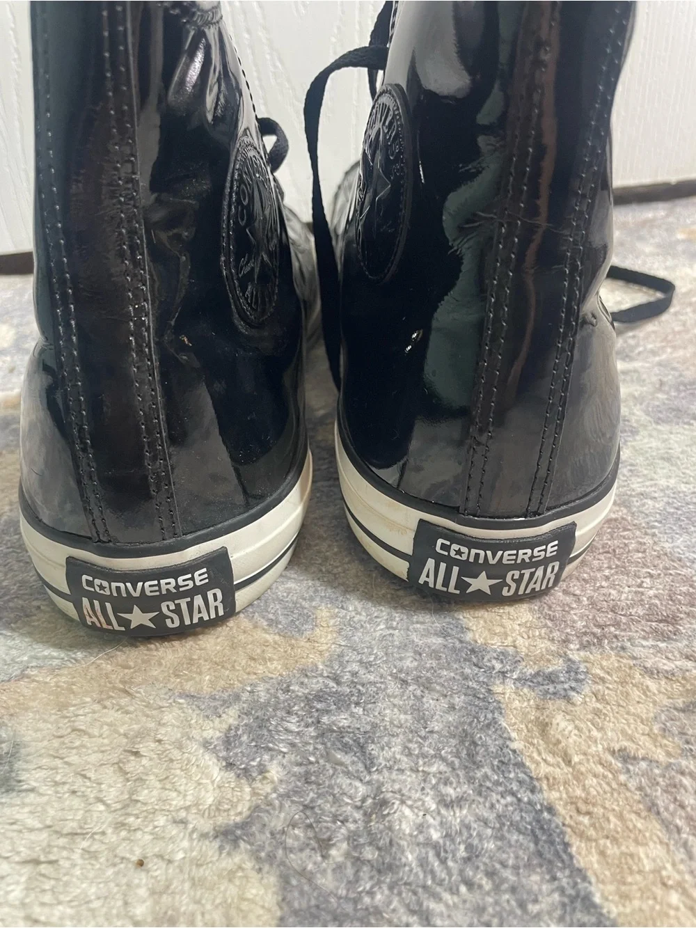 Converse Black High-Top Sneakers with Red Lining - Picture 4 of 7
